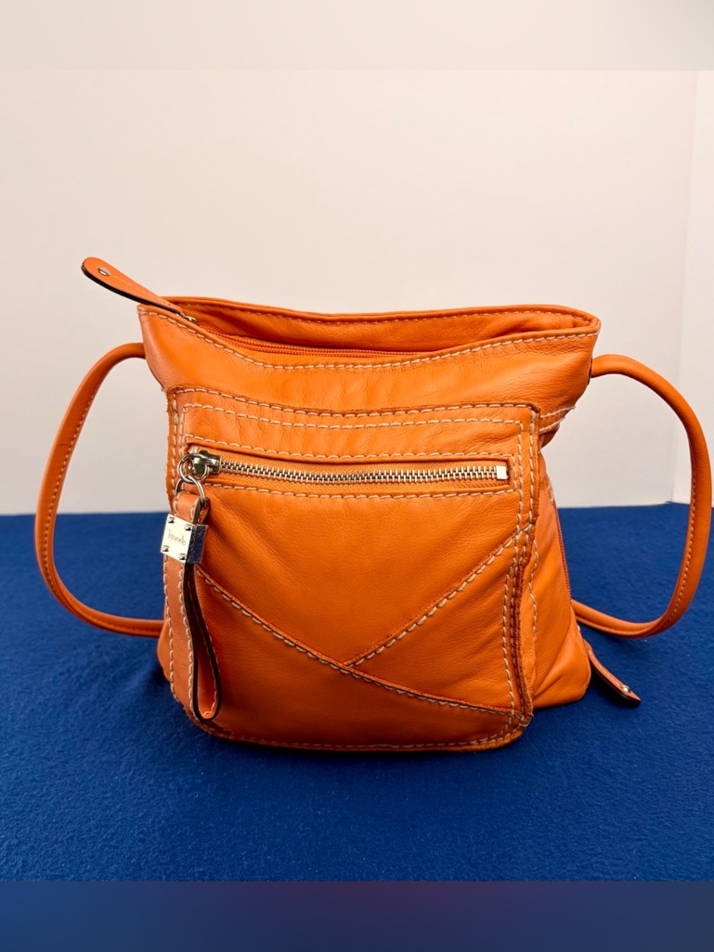 Vintage 2000s Tignanello Heritage Line vibrant Orange Y2k crossbody bag